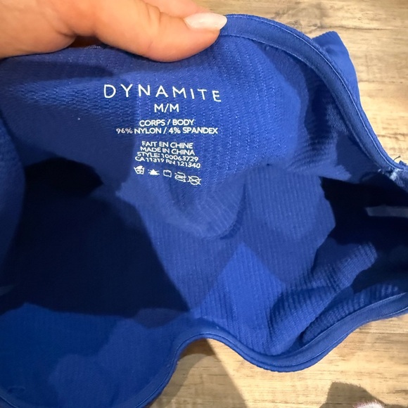 Dynamite Blue Ribbed Tank Top - Picture 4 of 4